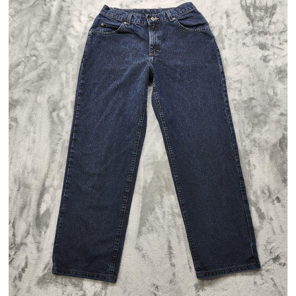 Vintage Lee Jeans Womens 10P PETITE Blue Dark Wash High Rise‎ Tapered Mom Casual